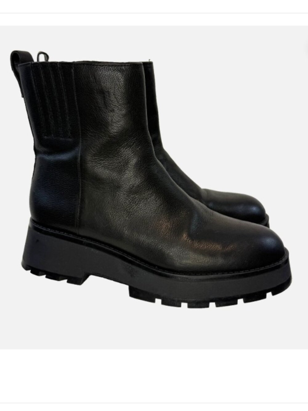 Vince Camuto Neframes Black Leather Platform Boots Size 8